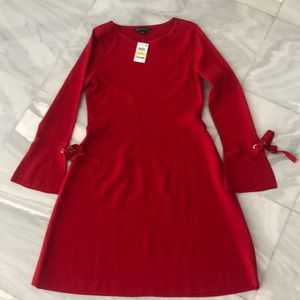 Red INC dress with dramatic sleeve